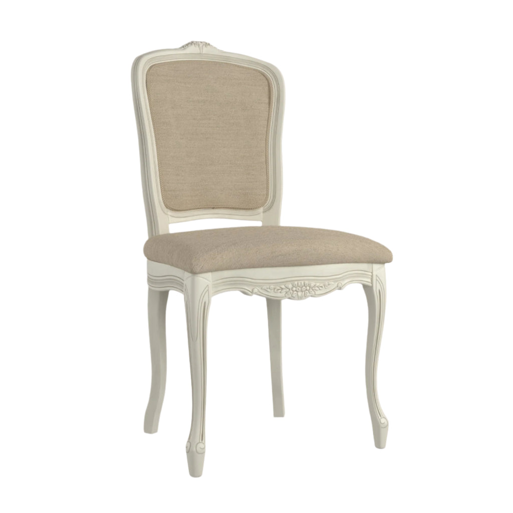 LAURA ASHLEY Provençale Pair of Dining Chairs in Laura Ashley "Linen Plain" Fabric, Ivory 5