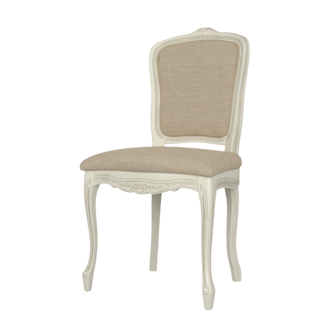 LAURA ASHLEY Provençale Pair of Dining Chairs in Laura Ashley "Linen Plain" Fabric, Ivory 7