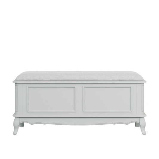 LAURA ASHLEY Provençale Solid Wood Blanket Box in Dove Grey 1