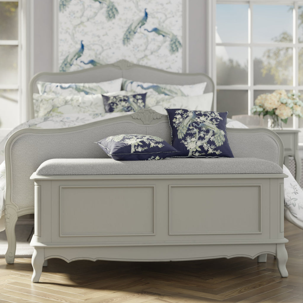 LAURA ASHLEY Provençale Solid Wood Blanket Box in Dove Grey 2