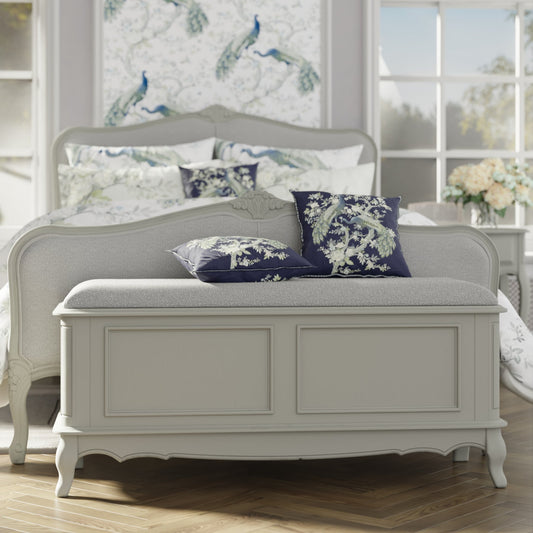 LAURA ASHLEY Provençale Solid Wood Blanket Box in Dove Grey 2