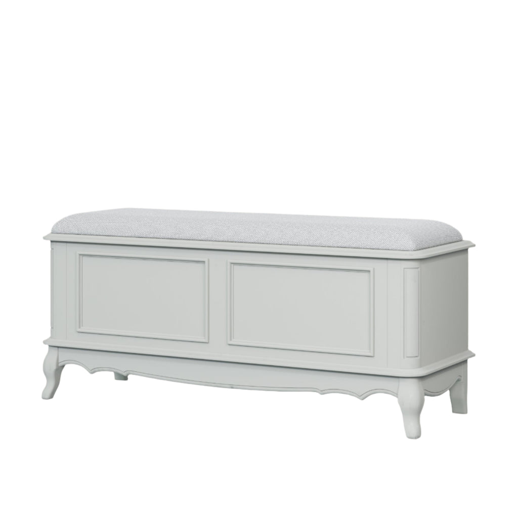 LAURA ASHLEY Provençale Solid Wood Blanket Box in Dove Grey 3