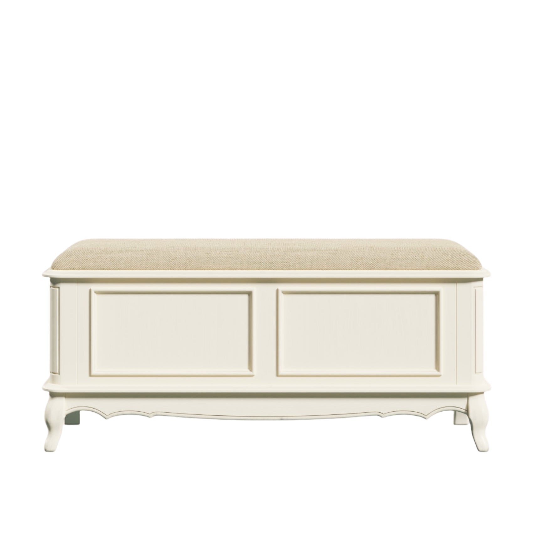 LAURA ASHLEY Provençale Solid Wood Blanket Box in Ivory 1