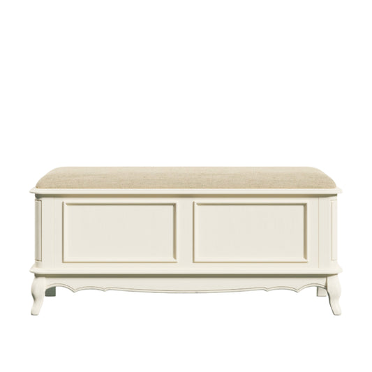 LAURA ASHLEY Provençale Solid Wood Blanket Box in Ivory 1