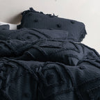 LINEN HOUSE Adalyn Aztec Tufted 100% Cotton SINGLE Duvet Cover Set, Indigo - Regina Luxury Interiors