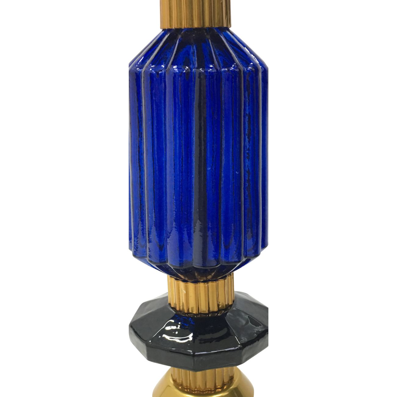 LIBRA INTERIORS Alena Ink Blue and Frosted Glass Pendant Ceiling Light