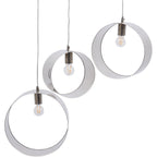 LIBRA INTERIORS Ara Polished Silver 3 Ring Pendant Light
