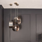 LIBRA INTERIORS Ara Polished Silver 3 Ring Pendant Light
