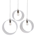LIBRA INTERIORS Ara Polished Silver 3 Ring Pendant Light