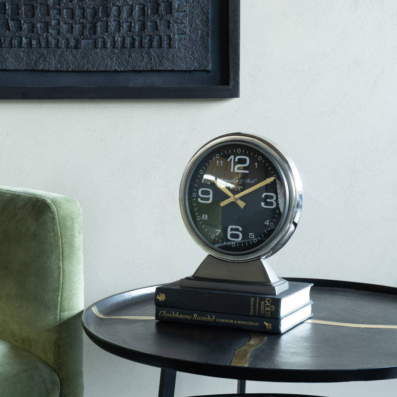 LIBRA INTERIORS C-47 Douglas Skytrain-Inspired Aviation Large Mantel Clock, Ø 32 cm 