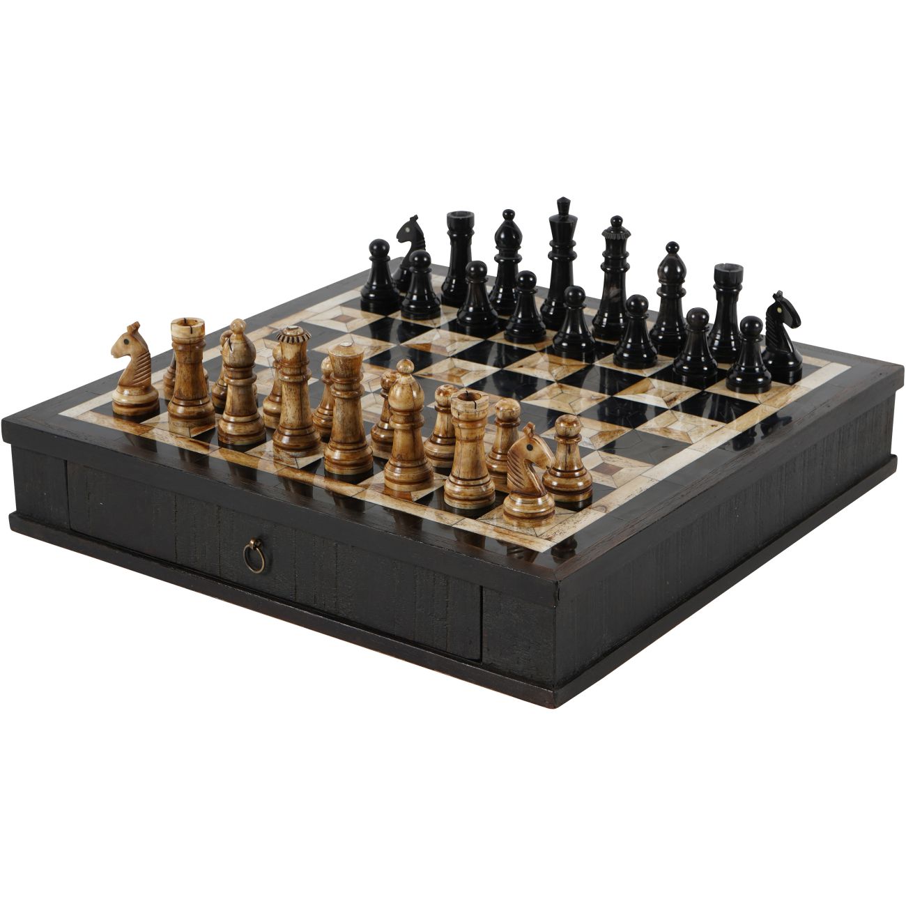 LIBRA INTERIORS Heritage Luxury Chess Set with Drawer