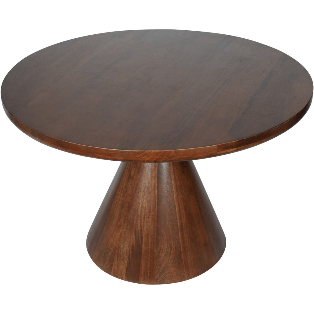 LIBRA INTERIORS Monterey Round Wooden Dining Table in Mango Wood