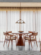 LIBRA INTERIORS Monterey Round Wooden Dining Table in Mango Wood