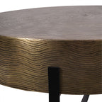 LIBRA INTERIORS Santa Cruz Etched Brass Finish Coffee Table
