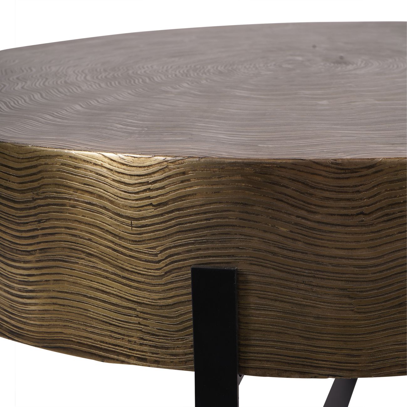 LIBRA INTERIORS Santa Cruz Etched Brass Finish Coffee Table