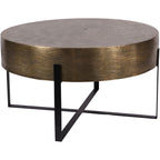 LIBRA INTERIORS Santa Cruz Etched Brass Finish Coffee Table