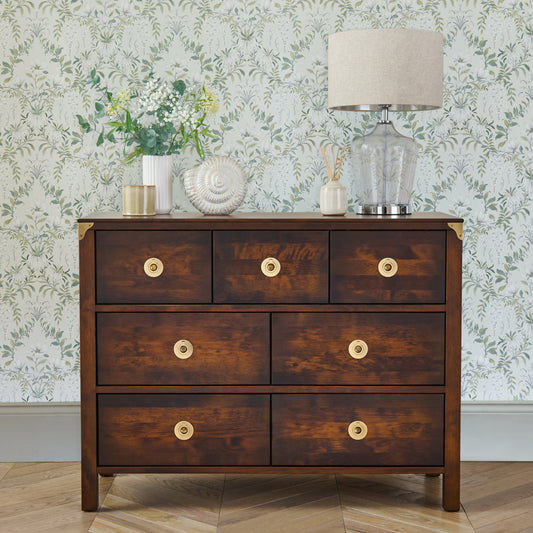 Laura Ashley 7-Drawer Dark Chestnut Chest of Drawers