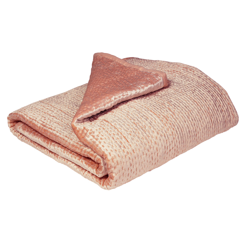 PAOLETTI Brooklands Quilted Bedspread with Linen Edge, Blush 3