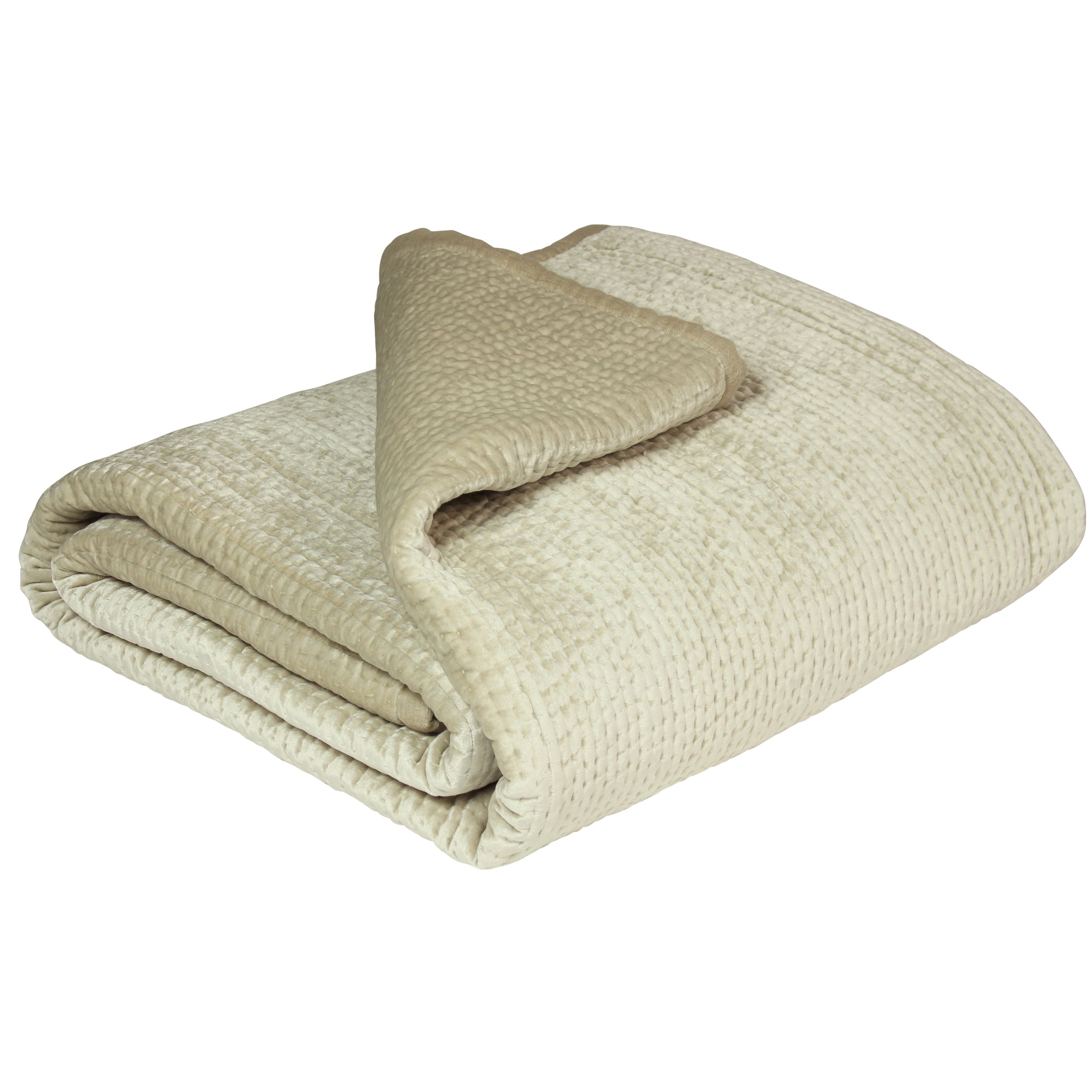 PAOLETTI Brooklands Quilted Bedspread with Linen Edge, Champagne 3