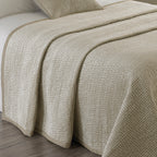 PAOLETTI Brooklands Quilted Bedspread with Linen Edge, Champagne 4