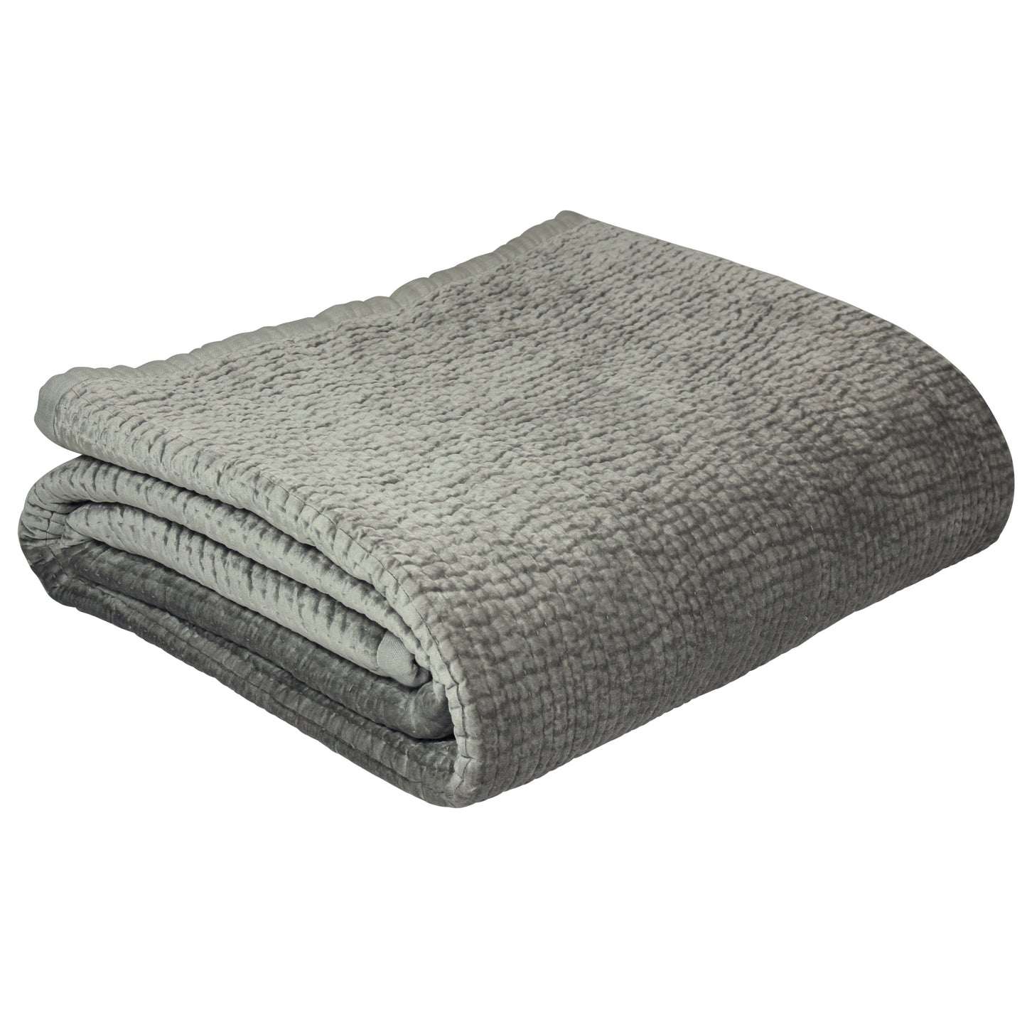 PAOLETTI Brooklands Quilted Bedspread with Linen Edge, Silver 1