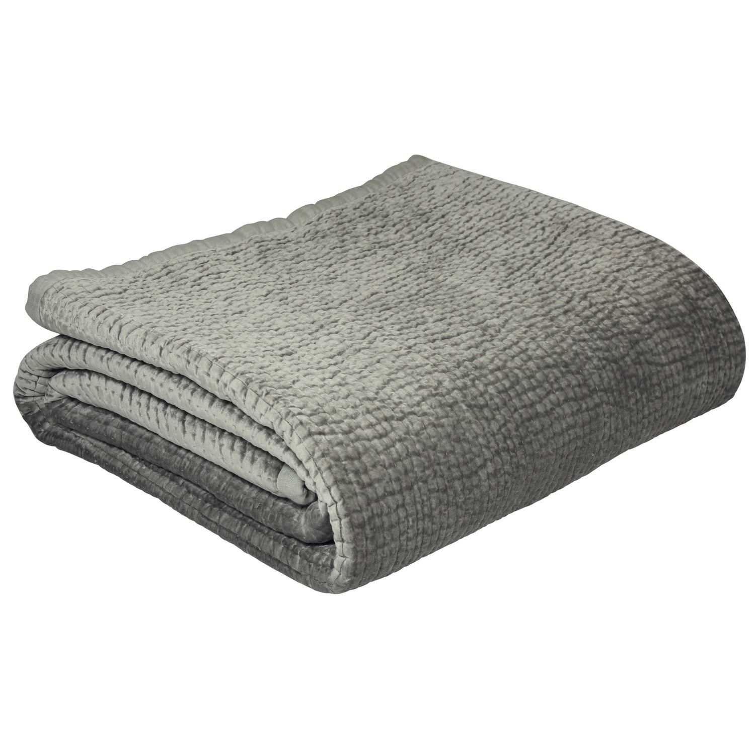 PAOLETTI Brooklands Quilted Bedspread with Linen Edge, Silver 1
