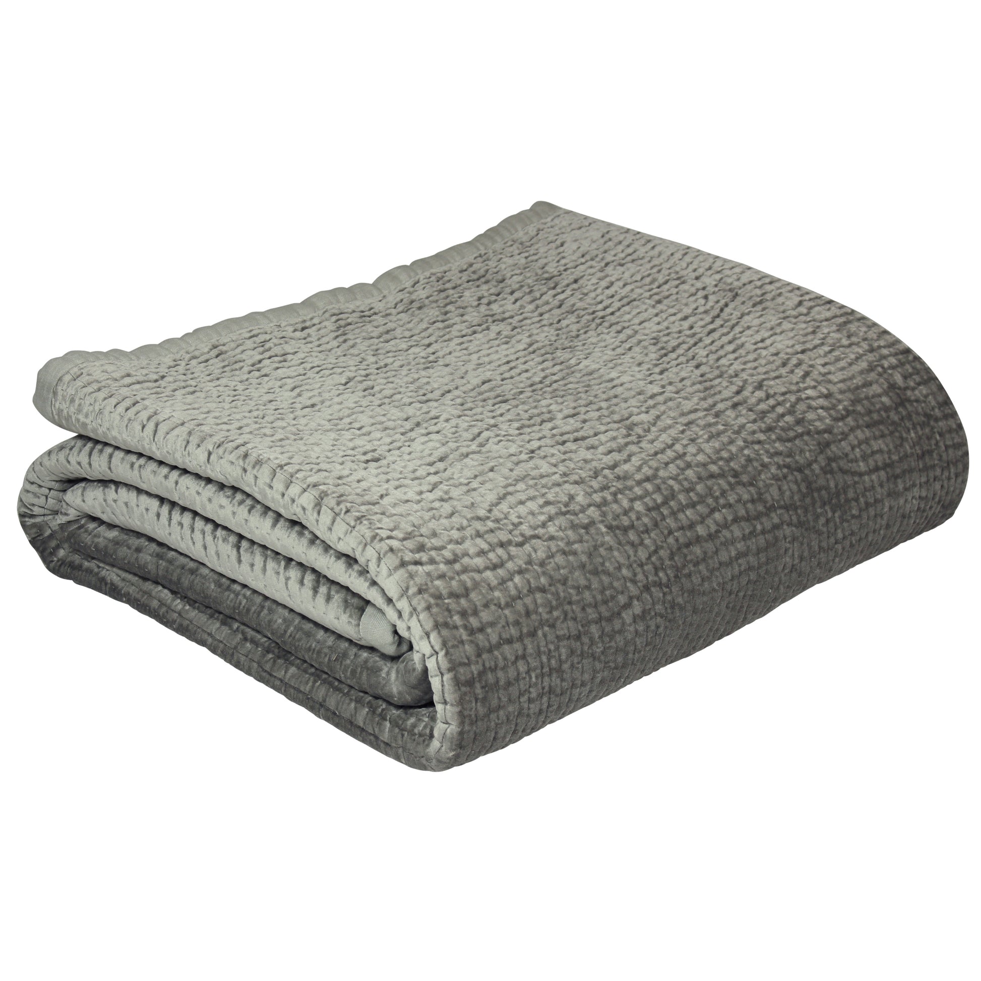 PAOLETTI Brooklands Quilted Bedspread with Linen Edge, Silver 1