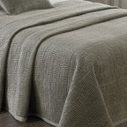 PAOLETTI Brooklands Quilted Bedspread with Linen Edge, Silver 3