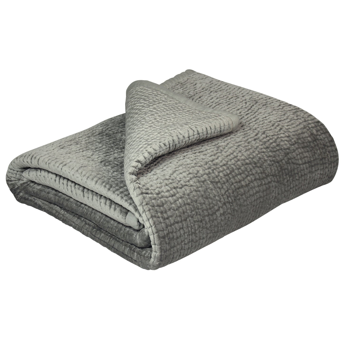 PAOLETTI Brooklands Quilted Bedspread with Linen Edge, Silver 4