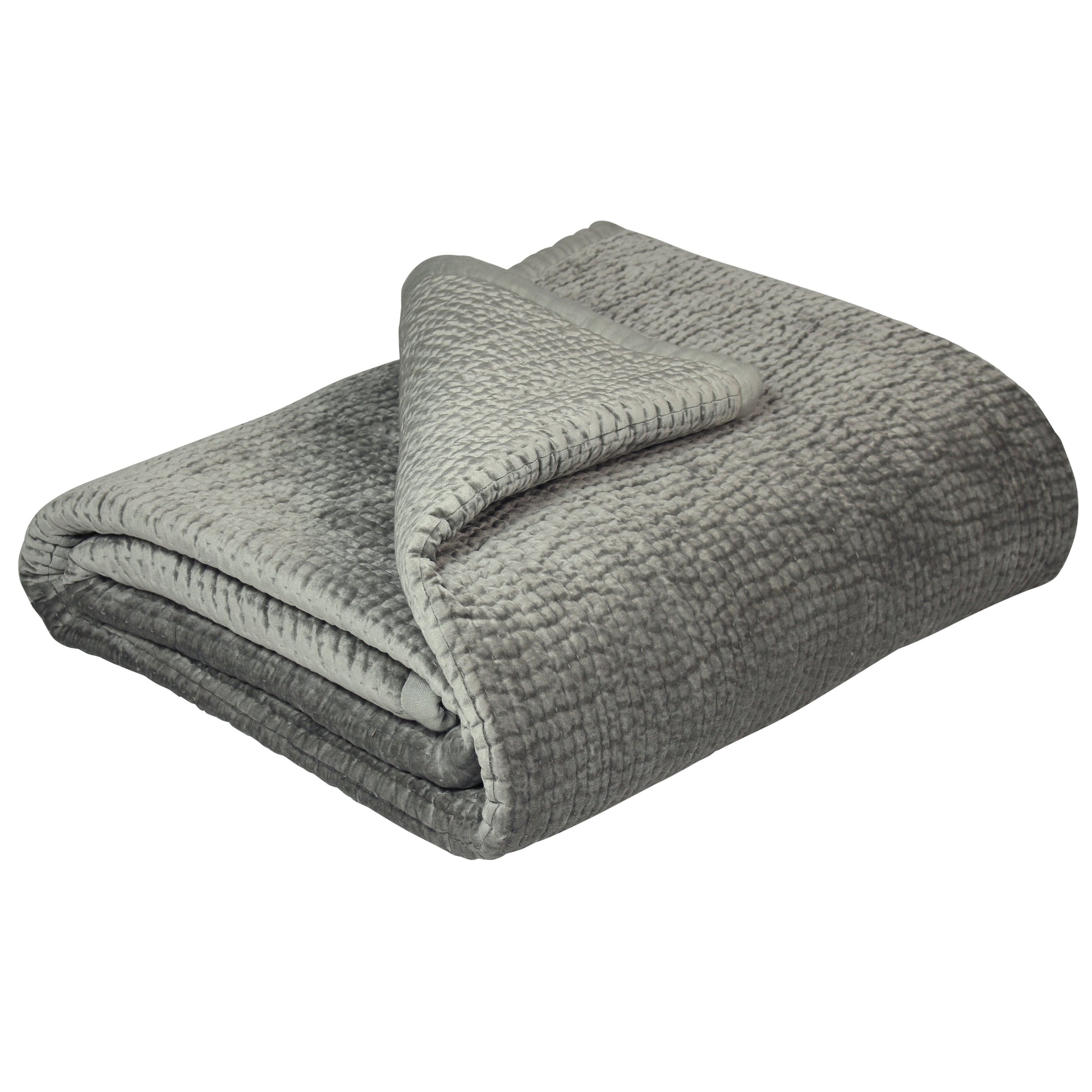 PAOLETTI Brooklands Quilted Bedspread with Linen Edge, Silver 4