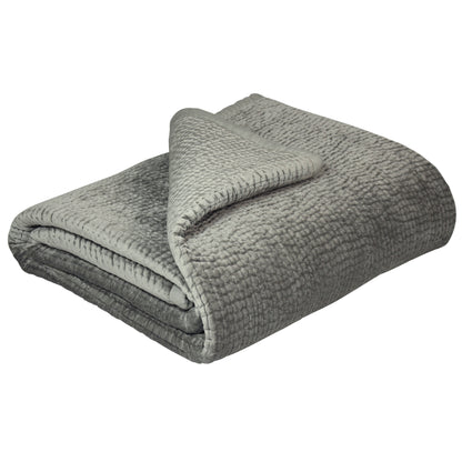 PAOLETTI Brooklands Quilted Bedspread with Linen Edge, Silver 4