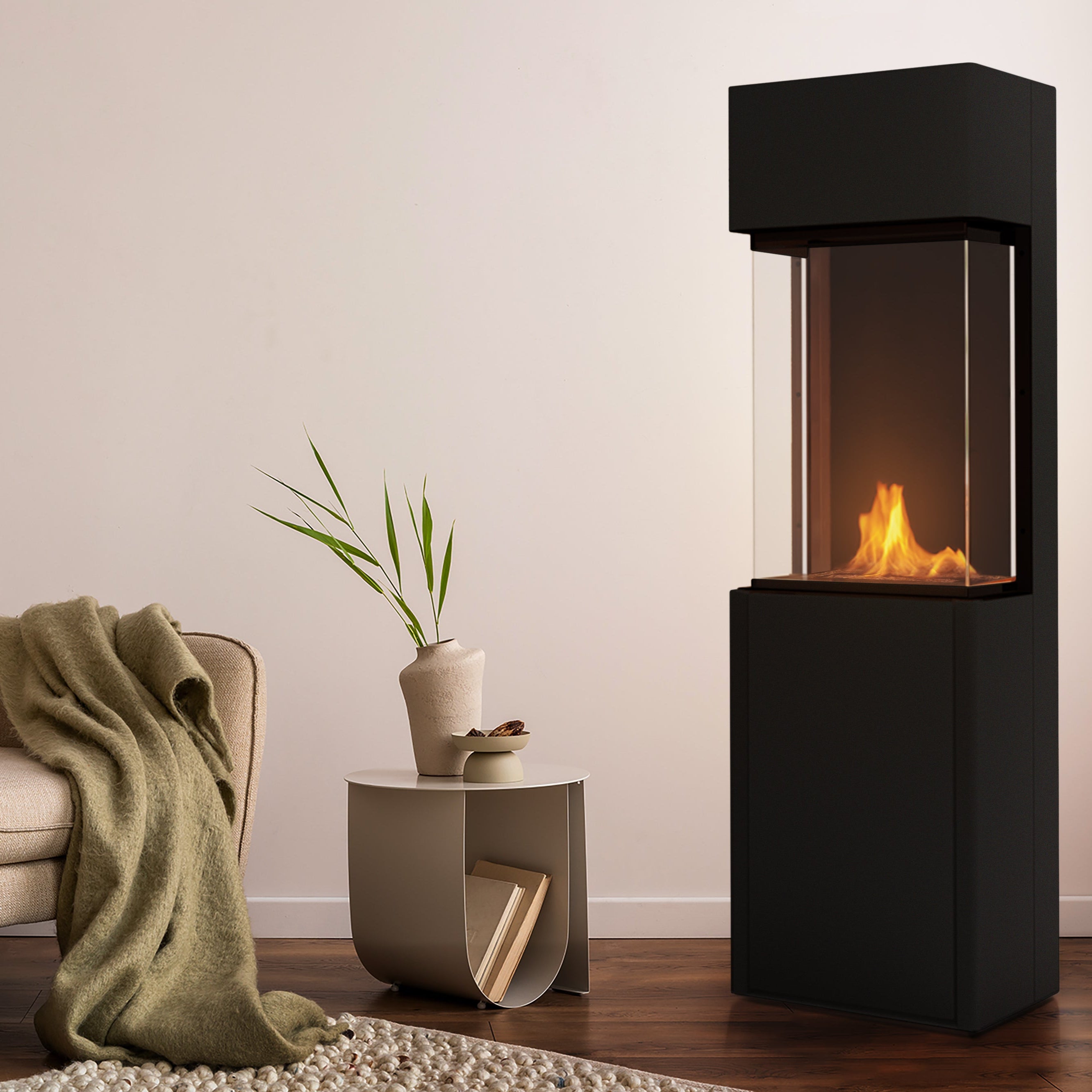 PLANIKA Arcticon | Automatic Bioethanol Net Zero Indoor Fireplace | BEV® Technology | Black 