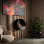 PLANIKA Bubble | Automatic Bioethanol Net Zero Wall & Freestanding Fire | BEV® Technology | Remote Controlled | Black