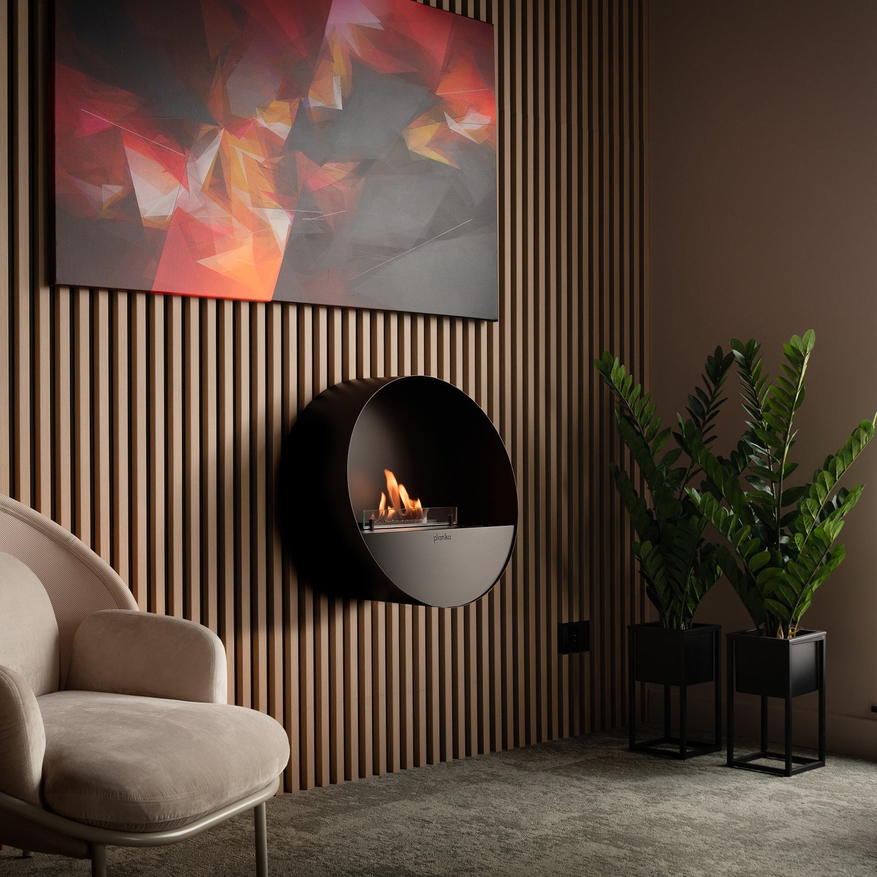 PLANIKA Bubble | Automatic Bioethanol Net Zero Wall & Freestanding Fire | BEV® Technology | Remote Controlled | Black