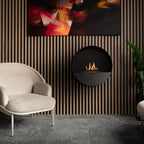 PLANIKA Bubble | Automatic Bioethanol Net Zero Wall & Freestanding Fire | BEV® Technology | Remote Controlled | Black