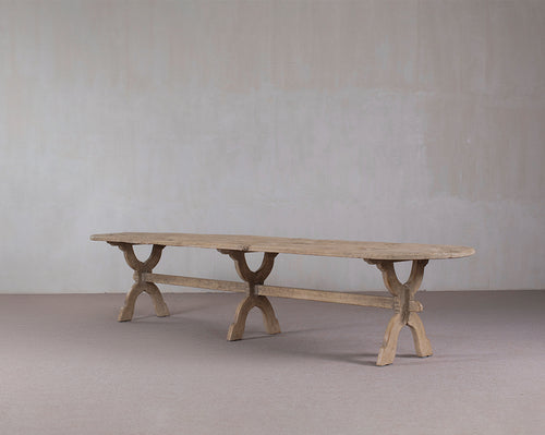 'T LOOIERSHUIS INTERIEURS Extra Large Dining Table in 100% Elm Wood, 13 ft/4 metres, sits 10-12 People