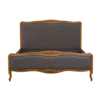 REGINA INTERIORS Louis SUPER KING SIZE Solid Oak Grey Upholstered Bed Frame, Grey