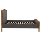 REGINA INTERIORS Louis SUPER KING SIZE Solid Oak Grey Upholstered Bed Frame, Grey
