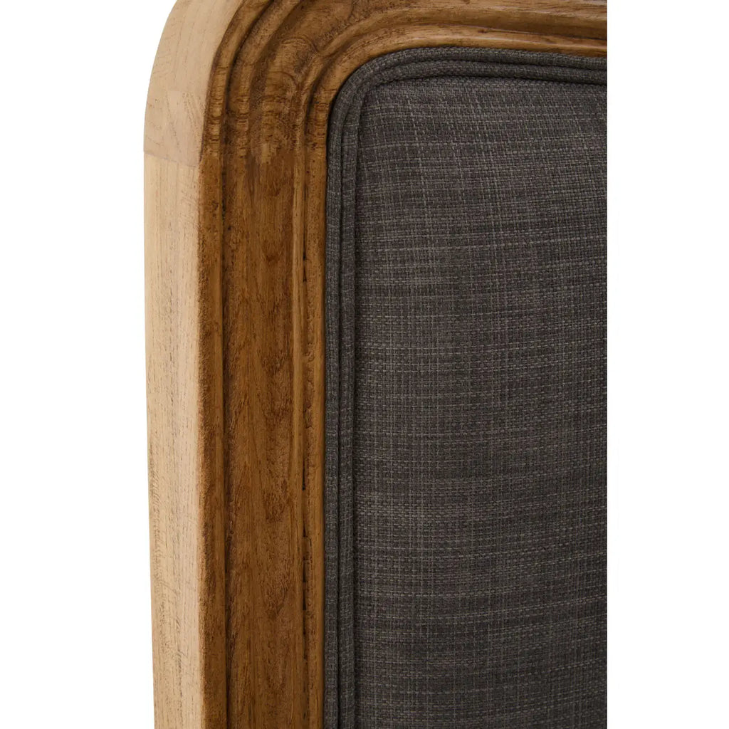 REGINA INTERIORS Louis SUPER KING SIZE Solid Oak Grey Upholstered Bed Frame, Grey