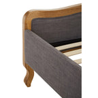 REGINA INTERIORS Louis SUPER KING SIZE Solid Oak Grey Upholstered Bed Frame, Grey