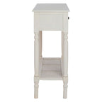 REGINA STUDIO Antoinette Antique White Console Table in Pine Wood and Rattan, 91 x 81 x 33 cm