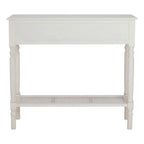 REGINA STUDIO Antoinette Antique White Console Table in Pine Wood and Rattan, 91 x 81 x 33 cm