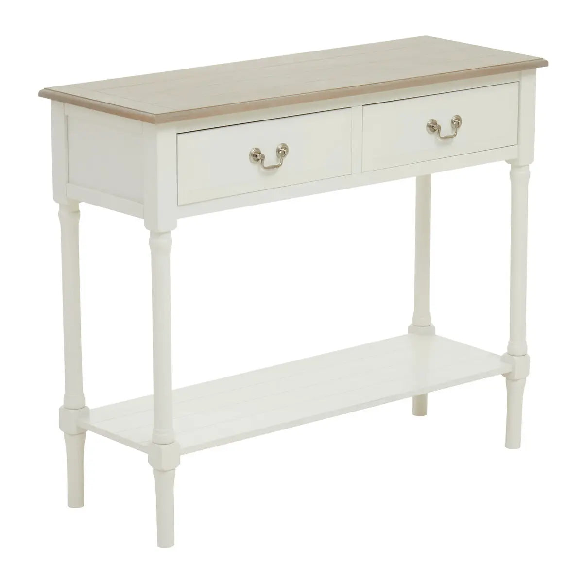 REGINA STUDIO Antoinette Ivory 2-Drawer Console Table in Pine Wood, 91 x 75 x 33 cm