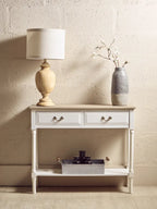 REGINA STUDIO Antoinette Ivory 2-Drawer Console Table in Pine Wood, 91 x 75 x 33 cm