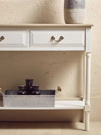 REGINA STUDIO Antoinette Ivory 2-Drawer Console Table in Pine Wood, 91 x 75 x 33 cm