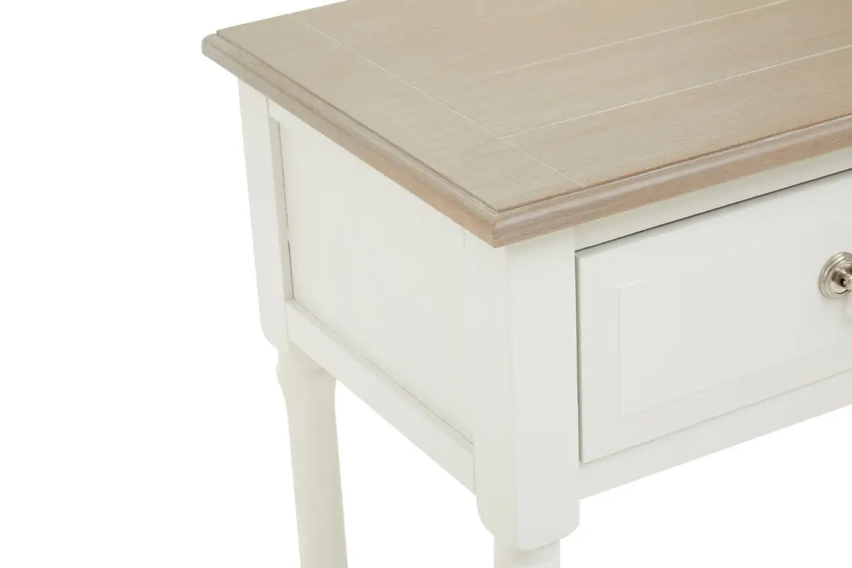 REGINA STUDIO Antoinette Ivory 2-Drawer Console Table in Pine Wood, 91 x 75 x 33 cm