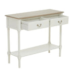 REGINA STUDIO Antoinette Ivory 2-Drawer Console Table in Pine Wood, 91 x 75 x 33 cm