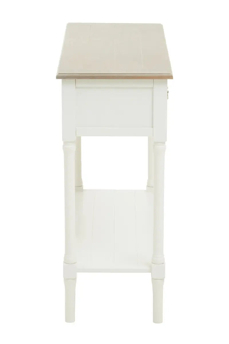 REGINA STUDIO Antoinette Ivory 2-Drawer Console Table in Pine Wood, 91 x 75 x 33 cm