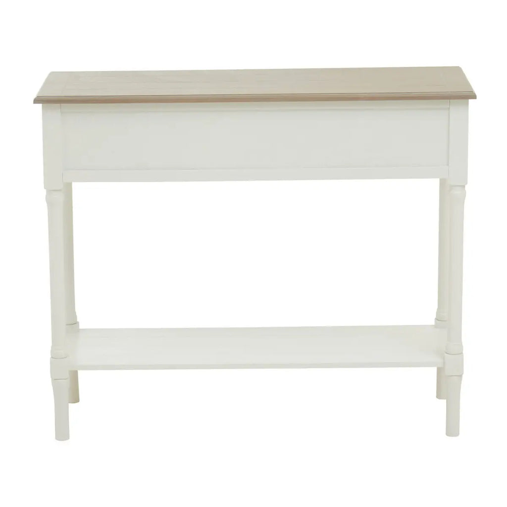 REGINA STUDIO Antoinette Ivory 2-Drawer Console Table in Pine Wood, 91 x 75 x 33 cm