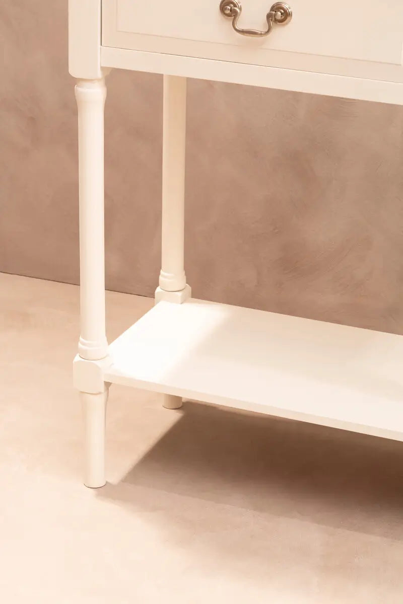 REGINA STUDIO Antoinette Ivory 2-Drawer Console Table in Pine Wood, 91 x 75 x 33 cm